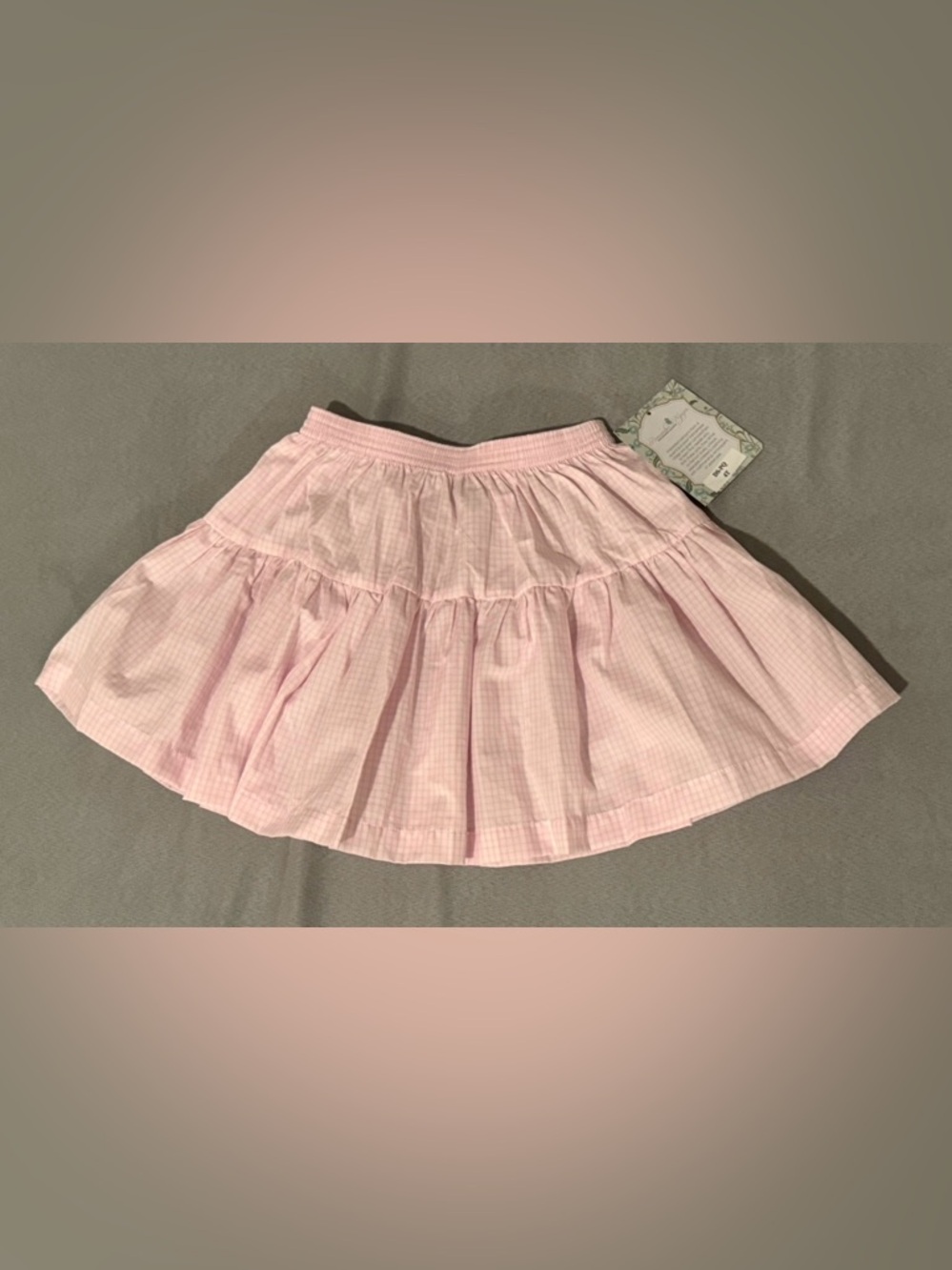 Remember Nguyen pink and white gingham skirt